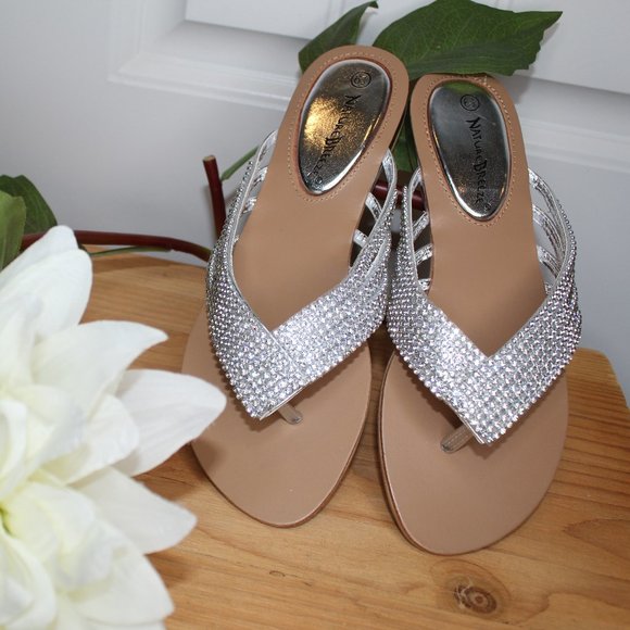 Nature Breeze Shoes - Glam! Crystal Flip Flop Sandals